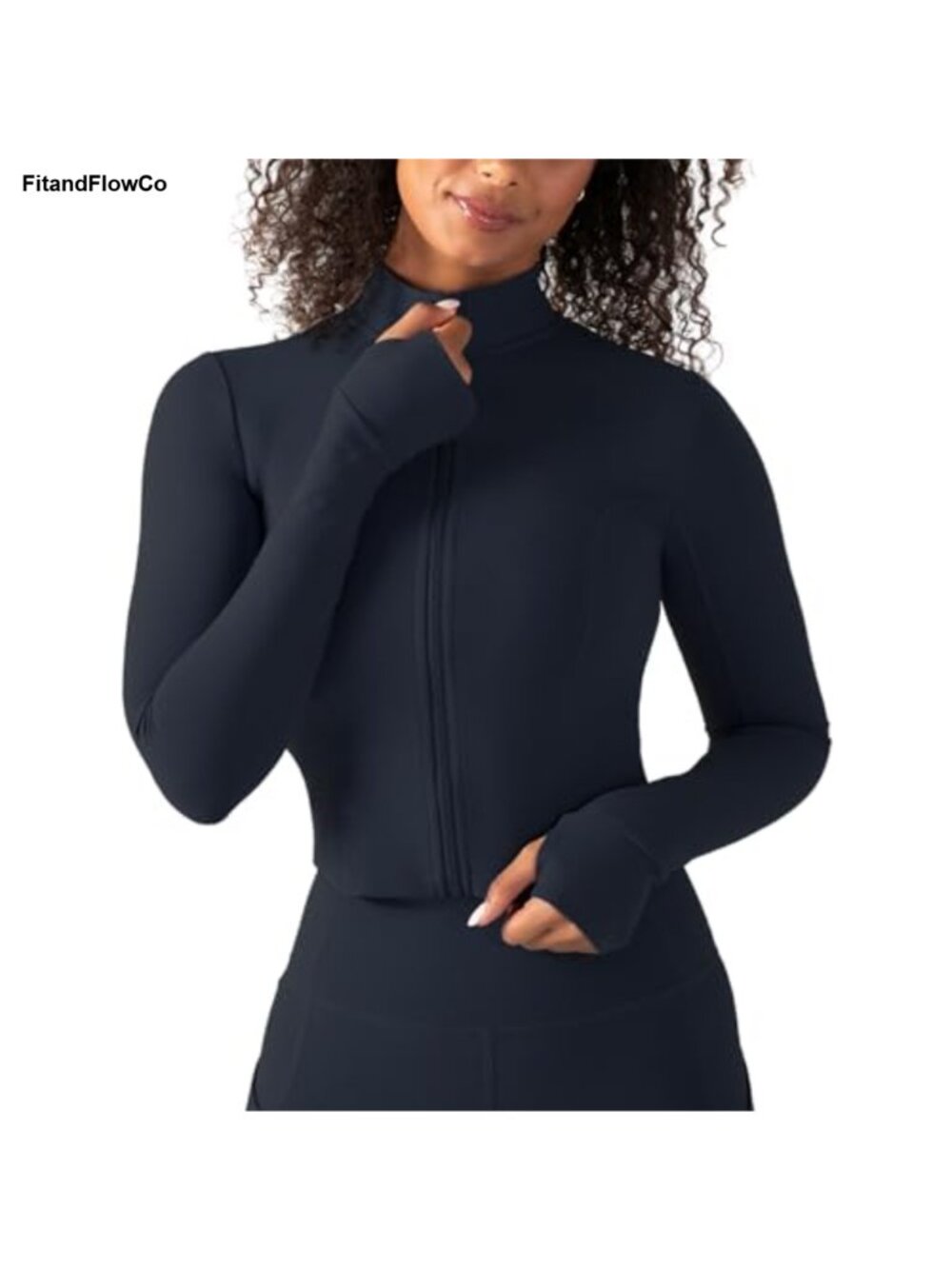 UltraLuxe Full Zip Active Jacket 4-Way Stretch Thumbholes Back Pocket